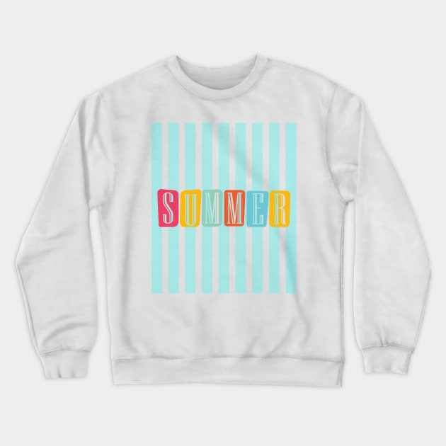 Summer - Blue stripes on - Crewneck Sweatshirt by Peter the T-Shirt Dude